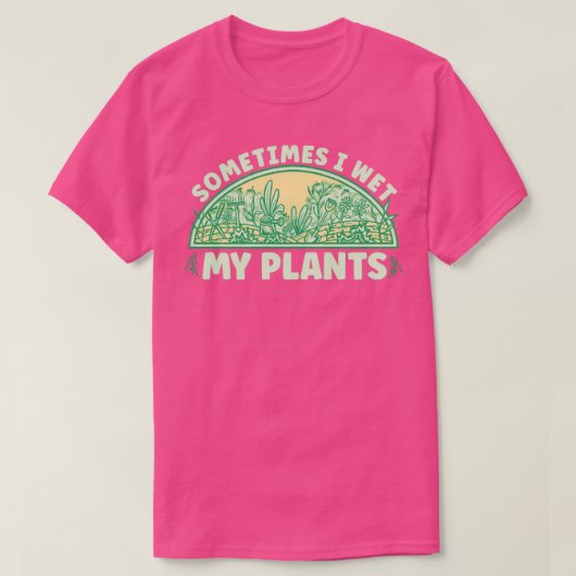 庭で植物を濡らした Tシャツ (デザイン正面)