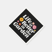 庭で生活が良い – 《植物》百日草の花 スタンダードカクテルナプキン (角)