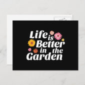 庭で生活が良い – 《植物》百日草の花 ポストカード (正面/裏面)