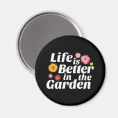 庭で生活が良い – 《植物》百日草の花 マグネット (正面/裏面)