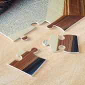 庭で眠るメインクーンタビー猫 ジグソーパズル (側面)