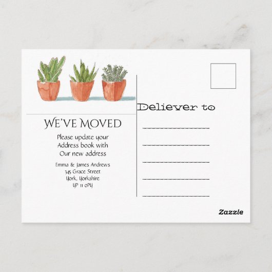 庭で育った我々は引っ越しをしたアナウンスはがき ポストカード (裏面)