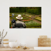 庭で車椅子に乗った障害者 ポスター (キッチン)