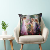 庭で遊ぶ3人の女の子 クッション (椅子)