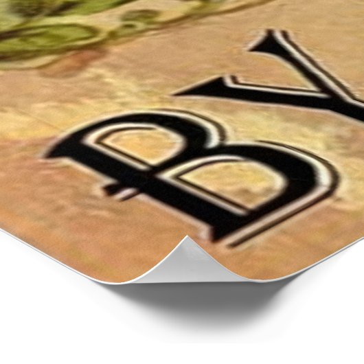 庭とワインに気を取られる ポスター (角)