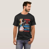 庭と豚が私を幸せにしてくれる Tシャツ (正面フル)