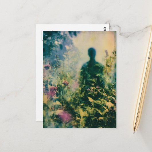 庭にいる人の抽象芸術 ポストカード (正面/裏面インサイチュ)