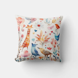 庭にかわいい動物 クッション
