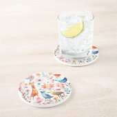 庭にかわいい動物 コースター (側面)