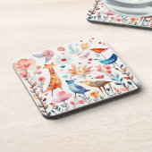 庭にかわいい動物 コースター (左側)