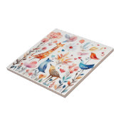 庭にかわいい動物 タイル (側面)