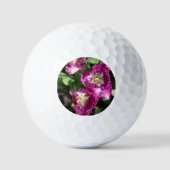 庭にかわいい紫のチューリップ ゴルフボール (正面)