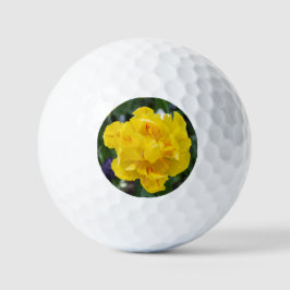 庭にかわいい黄色いチューリップ ゴルフボール