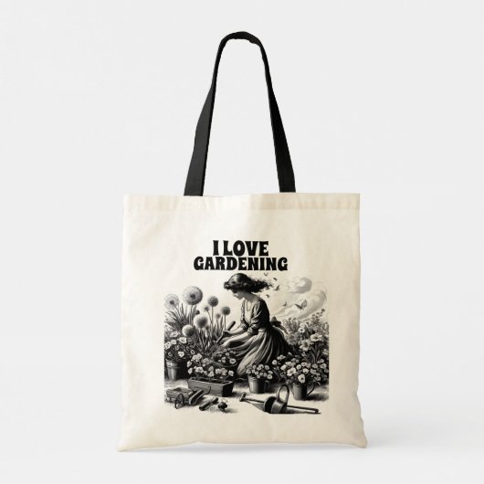 庭にひざまずく トートバッグ (裏面)