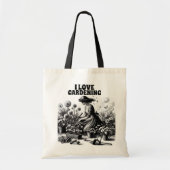 庭にひざまずく トートバッグ (正面)