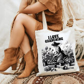 庭にひざまずく トートバッグ