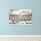 庭にオレンジ色の木が植えられたパター キャンバスプリント (インサイチュ (ウッドフロア))