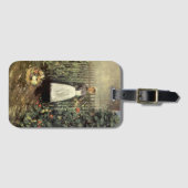 庭にバスケットをした野菜の少女 ラゲッジタグ (正面横)