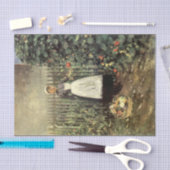 庭にバスケットをした野菜の少女 薄葉紙 (クラフト)