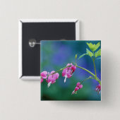 庭にピンク色のハートが出てる。クレジット： 缶バッジ (正面&裏面)