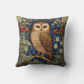 庭にフクロウのウィリアム・モリススタイル クッション (裏面)