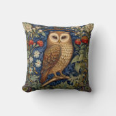 庭にフクロウのウィリアム・モリススタイル クッション (正面)