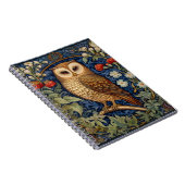 庭にフクロウのウィリアム・モリススタイル ノートブック (右側)