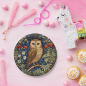 庭にフクロウのウィリアム・モリススタイル ペーパープレート (パーティー)