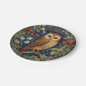 庭にフクロウのウィリアム・モリススタイル ペーパープレート (アングル)