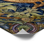 庭にフクロウのウィリアム・モリススタイル ポスター (角)