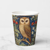 庭にフクロウのウィリアム・モリススタイル 紙コップ (裏面)