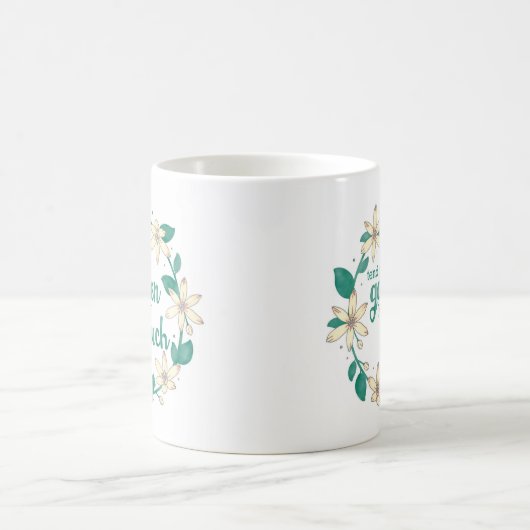 庭に傾向あなたがtouch水色引用文 コーヒーマグカップ (中央)