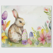 庭に卵を色彩の鮮やか持つイースターバニー ラッピングペーパー (フラット)