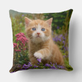 庭に可愛い生姜の子猫 クッション (裏面)