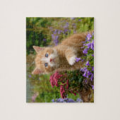 庭に可愛い生姜の子猫 ジグソーパズル (縦)