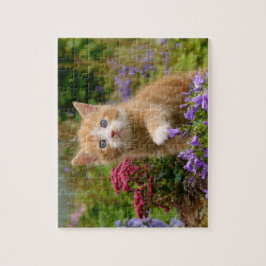 庭に可愛い生姜の子猫 ジグソーパズル