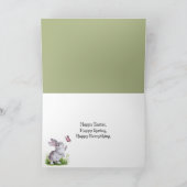 庭に咲くイースターチョコレートバンニー シーズンカード (内部)