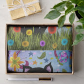 庭に咲く白黒猫 薄葉紙 (ギフト)