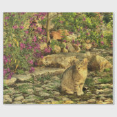 庭に坐っている猫 ラッピングペーパー (フラット)