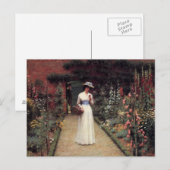 . .庭に描かれた油絵の女性 ポストカード (正面/裏面)