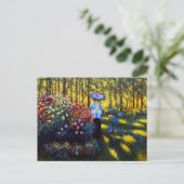 庭に日傘を持ったモネの女性 インビテーションポストカード (スタンド正面)