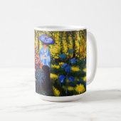 庭に日傘を持ったモネの女性 コーヒーマグカップ (正面右)