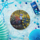 庭に日傘を持ったモネの女性 ペーパープレート (パーティー)