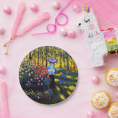 庭に日傘を持ったモネの女性 ペーパープレート (パーティー)