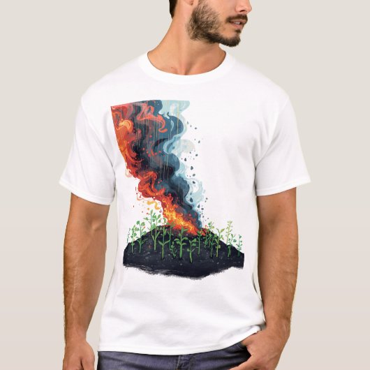 庭に栄養を与える灰 Tシャツ (正面)