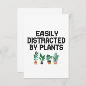 庭に植えられた植物に容易おもしろいに気を取られる サンキューカード (正面/裏面)