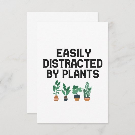 庭に植えられた植物に容易おもしろいに気を取られる サンキューカード (正面/裏面)