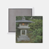 庭に灯り灯日本の灯 マグネット (正面/裏面)