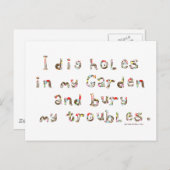 . .庭に穴を掘って苦労を埋める ポストカード (正面/裏面)