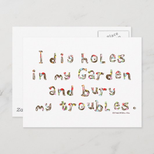 . .庭に穴を掘って苦労を埋める ポストカード (正面/裏面)